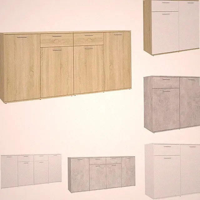 Sideboard mit 4 Türen 2 Schubladen Kommode Anrichte Mehrzweckschrank Beistellsch