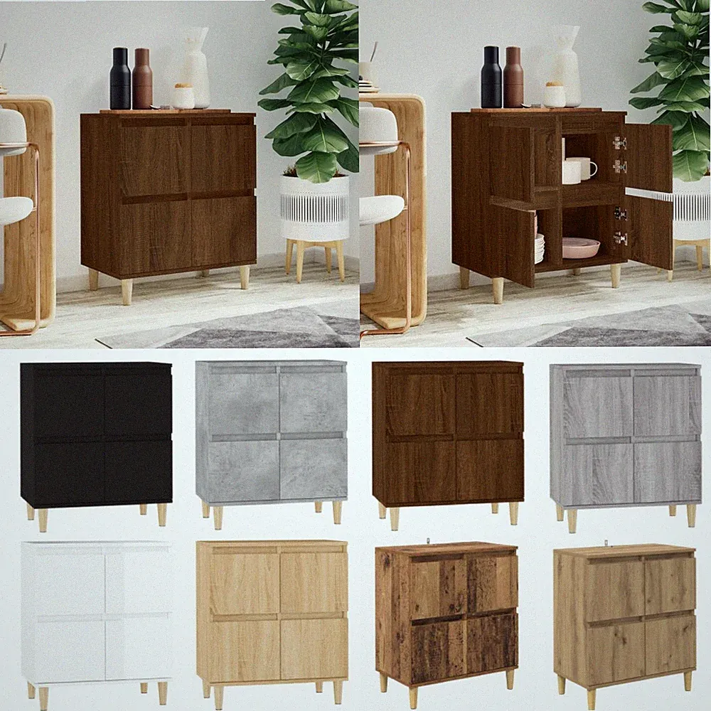 Sideboard Mit 4 Türen 60x35x70 cm Holzwerkstoff Anrichte Kommode Beistellschrank