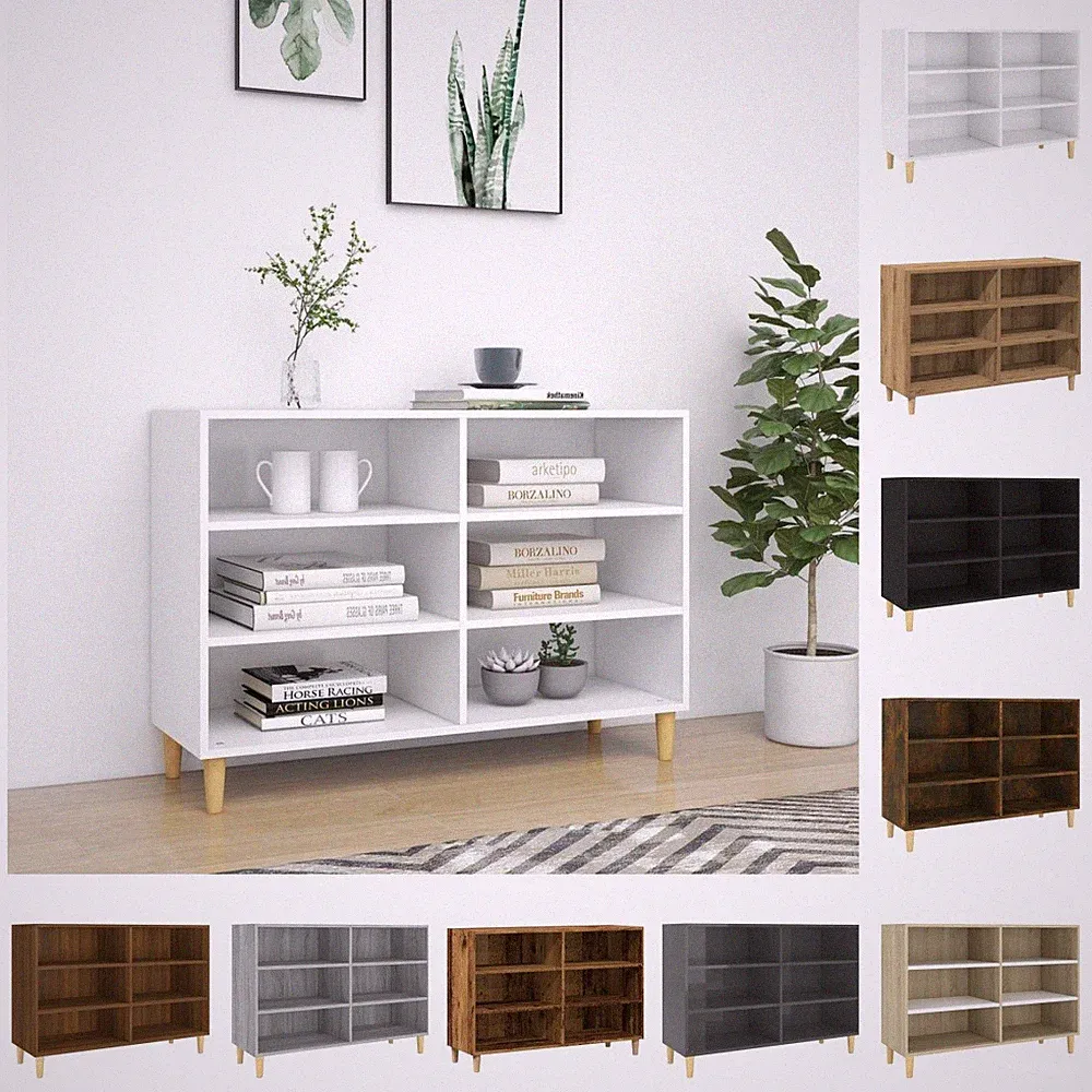 Sideboard mit 6 Fächer Kommode Anrichte Beistellschrank Schrank 103,5x35x70cm