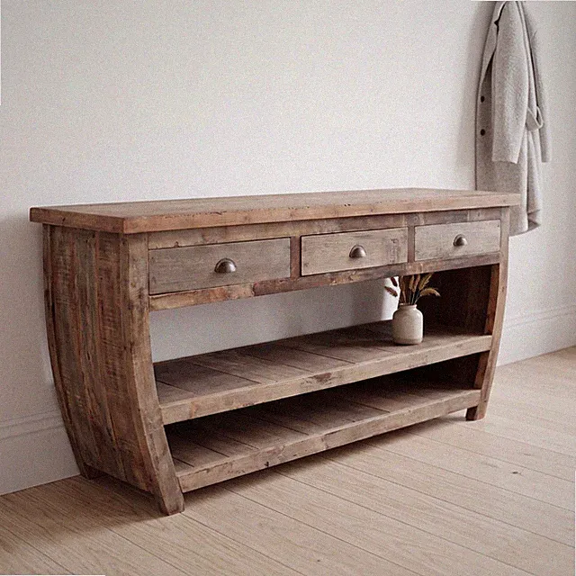 Sideboard mit Schubladen Teakholz recycelt 180 cm Handarbeit Bali Upcycling