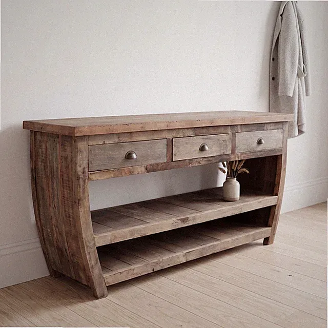 Sideboard mit Schubladen Teakholz recycelt 180 cm Handarbeit Bali Upcycling