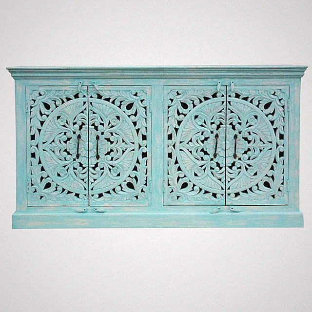 Sideboard Saira indische Kommode Oriental Schlafzimmer Türkis 160 cm