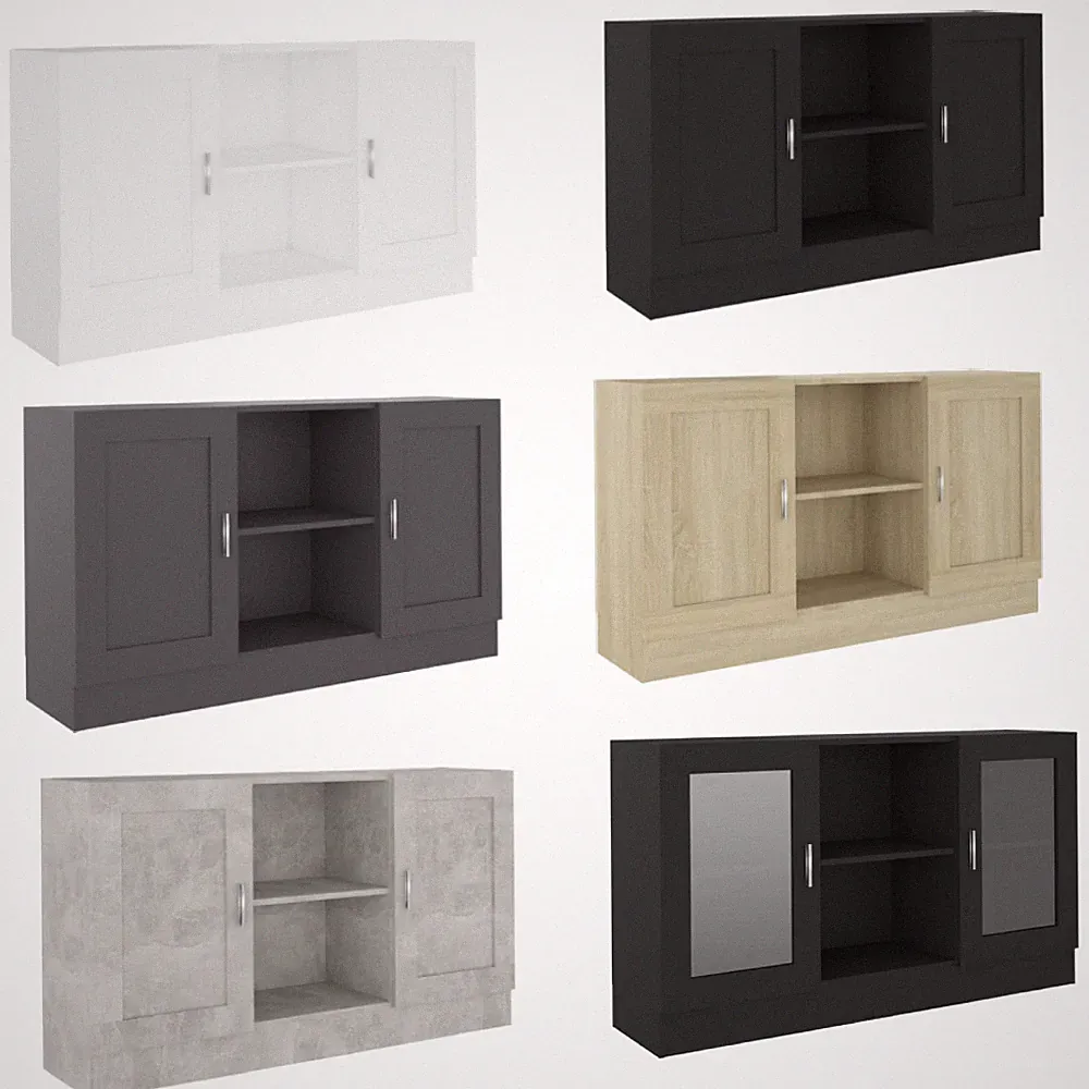 Sideboard Schöne moderne Kommode Schrank Sonoma-Eiche Holzwerkstoff Mehrfarbige