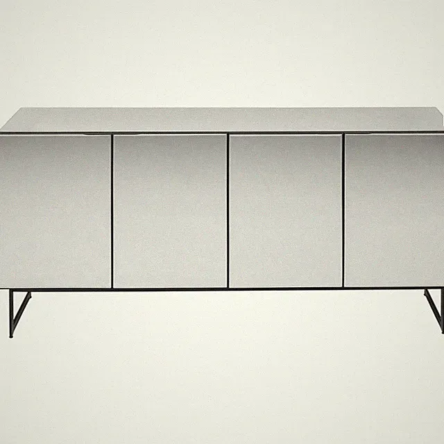Sideboard Schrank Kommode Stahl Gestell Holz Silber Kare Design