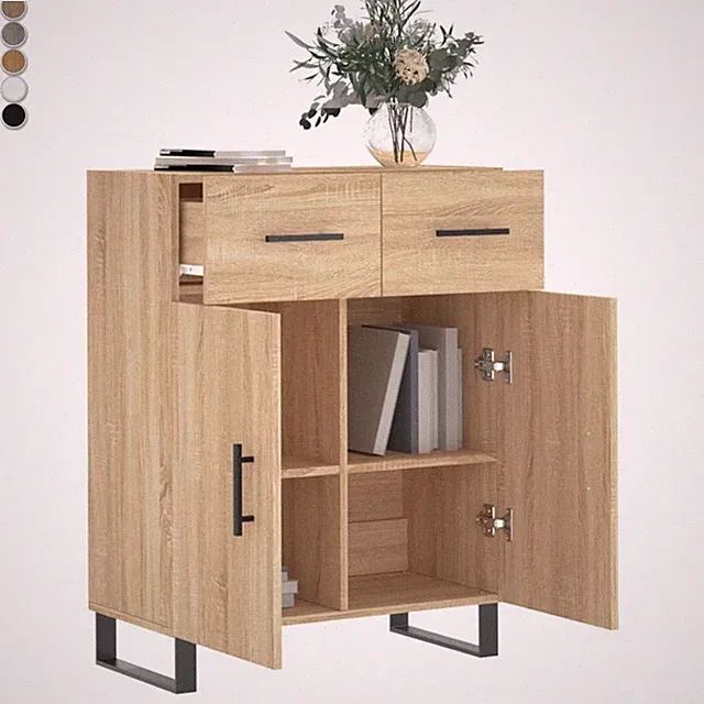 Sideboard Schrank mit 2 Stauraum Kommode Anrichte Beistellschrank Standschrank