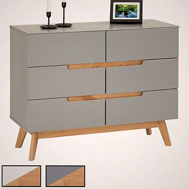 Sideboard Schubladenkommode skandinavisch Anrichte Kiefer massiv