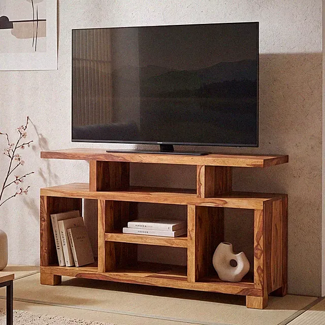 Sideboard Sheesham Massivholz 115 cm Landhaus Fernsehkommode TV-Schrank Anrichte