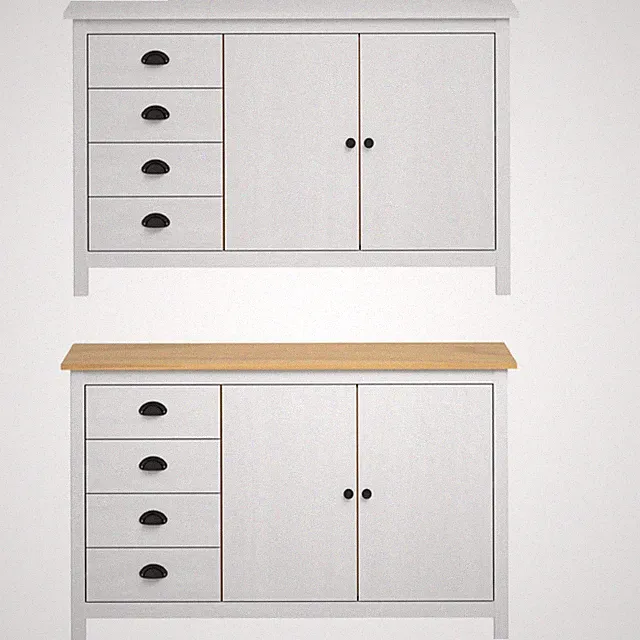 Sideboard Vitrinenschrank Schrank Beistellschrank 130x40x80 cm Massivholz Kiefer