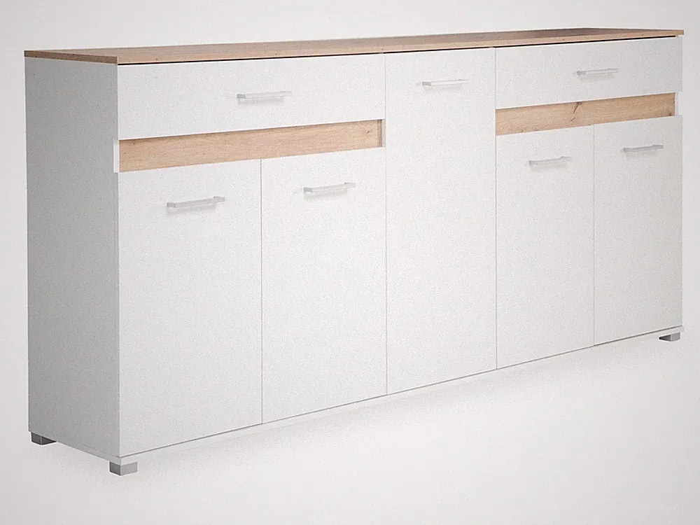 Sideboard VOLOS BHT 200x90x38 cm weiß Kommode Bürokommode Anrichte
