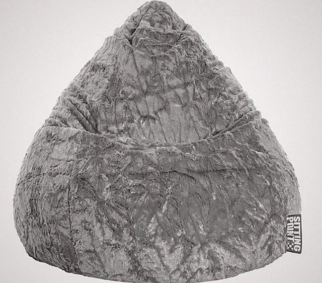 Sitting Point Sitzsack Fluffy XL – 220L Mittelgrau – Kuschelig & Bequem