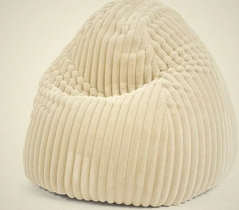 SITTING POINT Sitzsack Raya XXL – Bequemer Sitzsack in Natur mit Kunstfell
