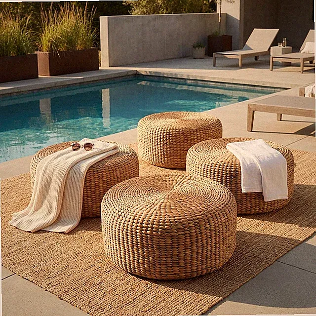 Sitz-Pouf 60 cm Wasserhyazinthe Natur Hocker wohnfreuden