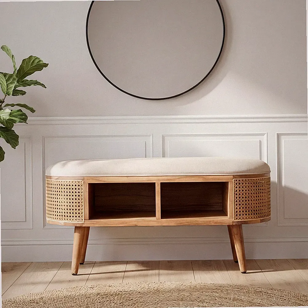 Sitzbank 90cm Garderobenbank Massiv Flurbank Garderobe Schlafzimmer Schuhbank