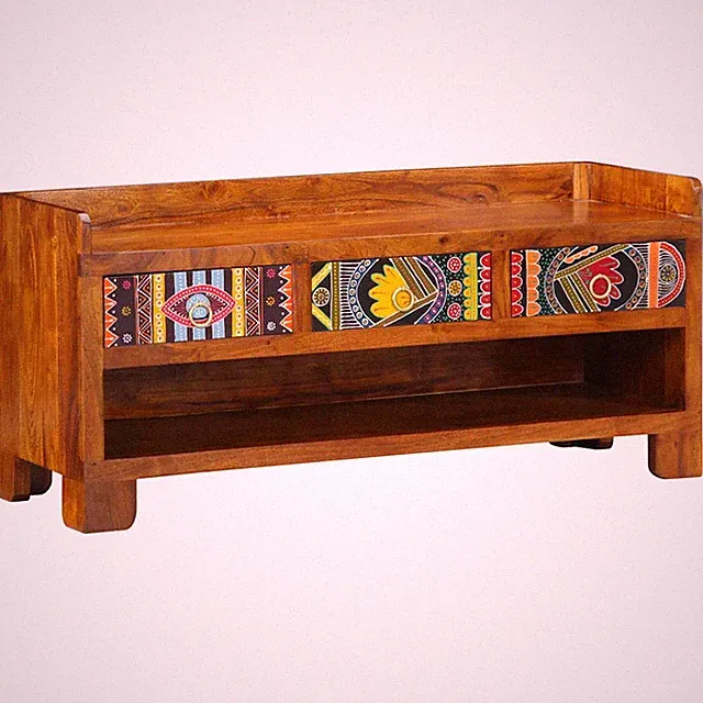 Sitzbank Akazienmassivholz Honigbraun 100 x 35 x 45 cm Schuhbank