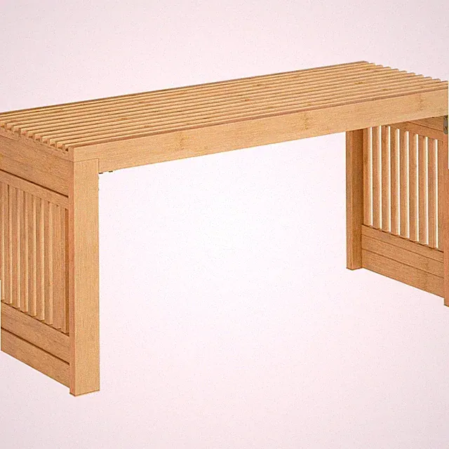 Sitzbank Bambus 90 cm für 2 Personen Esszimmer Flur Schuhbank naturfarben