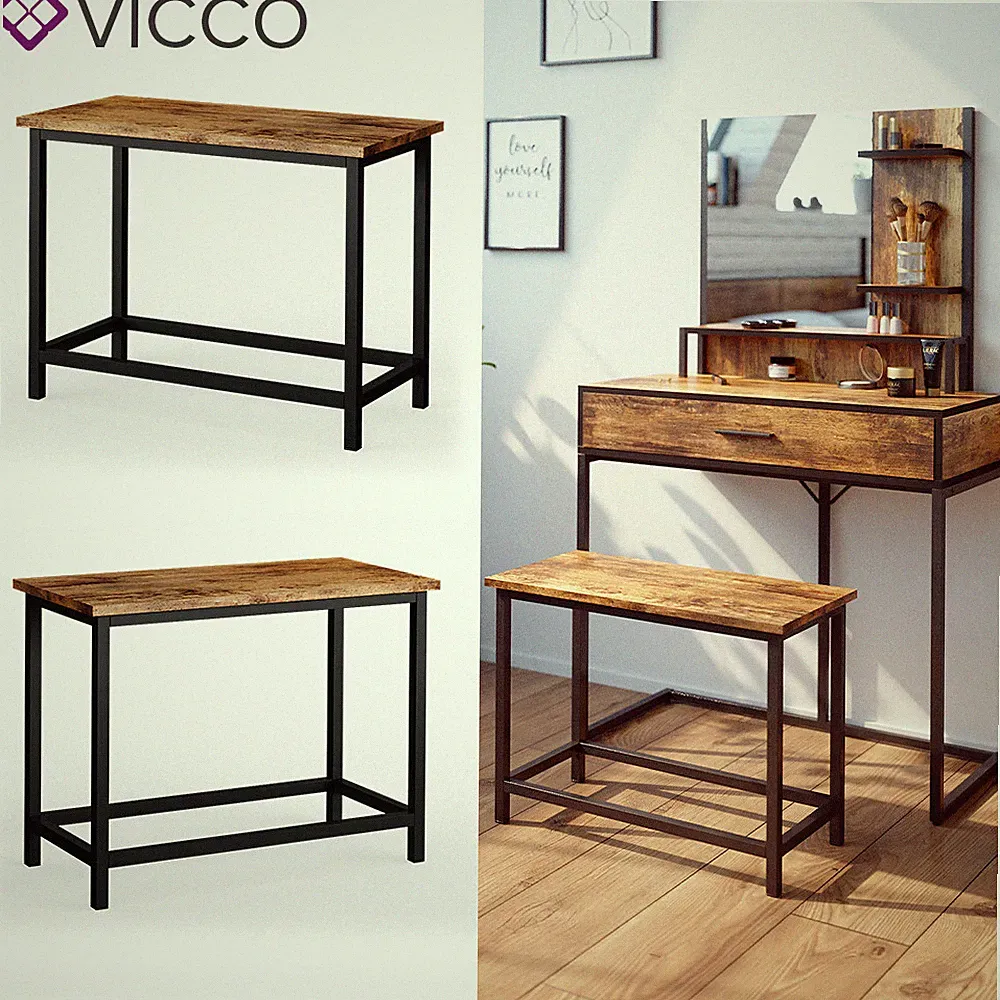 Sitzbank Bank für Schminktisch 60cm Schminkhocker Sitzhocker Fyrk Vicco