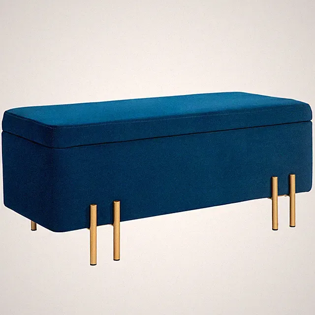 Sitzbank Eleganter Polsterbank mit Stauraum Truhenbank Refurbished
