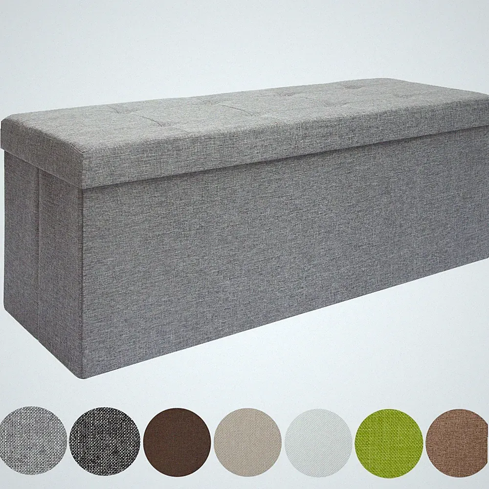 Sitzbank Faltbar 110x38x38cm Sitztruhe 2 Trennwände XXL 120L Polsterbank Fußbank