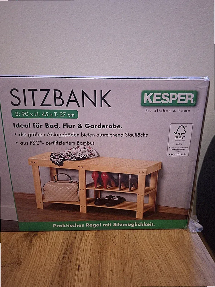 Sitzbank Holz Kesper B90 H45 T27cm Neu