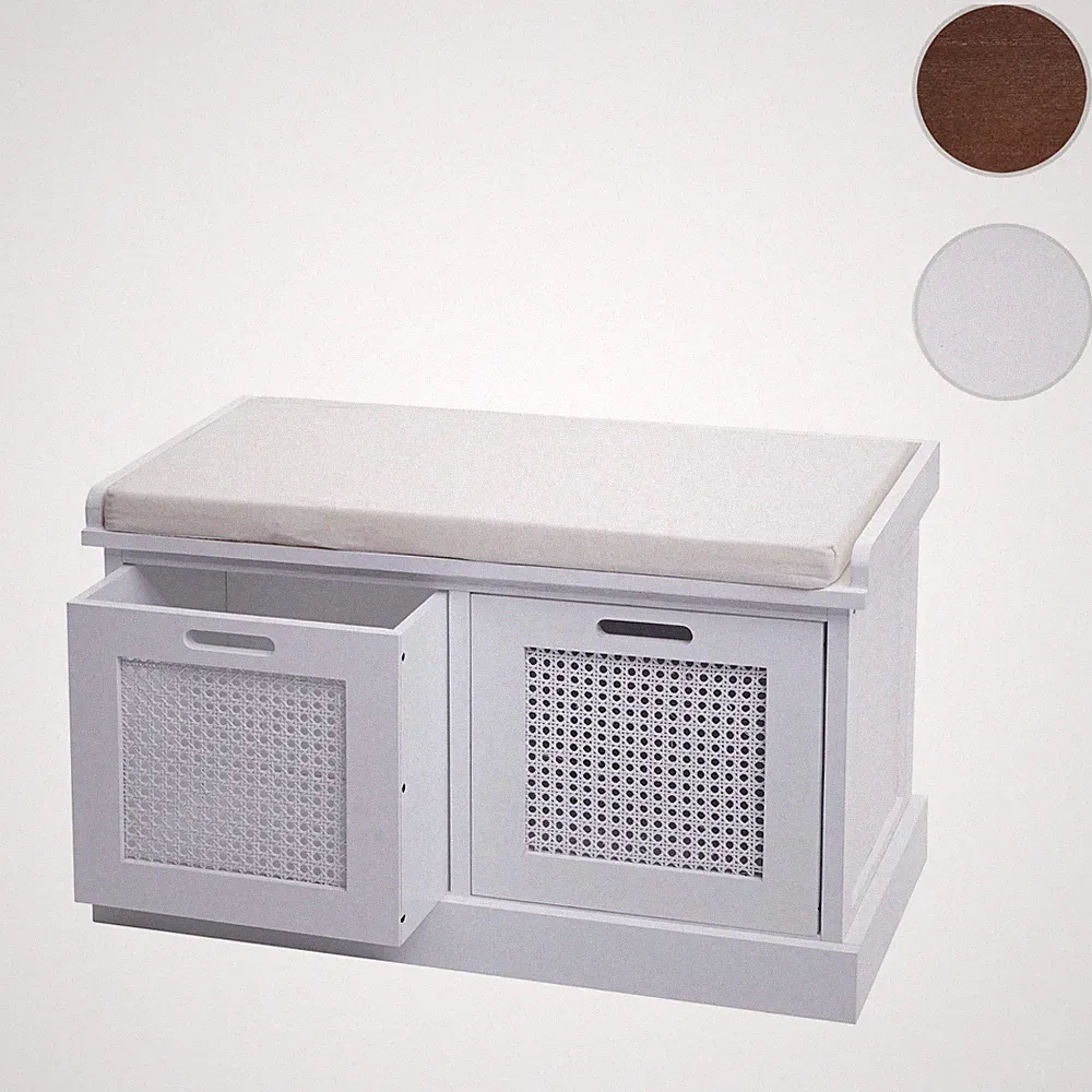 Sitzbank HWC-J49, Garderobenbank, Kissen Aufbewahrungsboxen Staufach 47x75x40cm