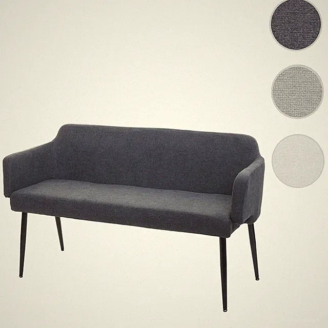 Sitzbank HWC-L13, Esszimmerbank Bank Polsterbank Rückenlehne Stoff/Textil 133cm