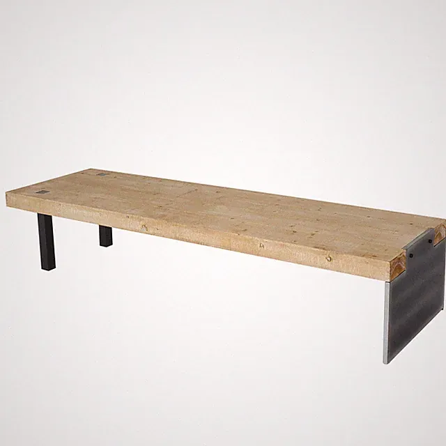 Sitzbank HWC-L75, Esszimmerbank Bank, Industrial Massiv-Holz 200cm, natur