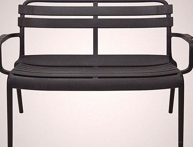 Sitzbank MARIO BHT 100x76x62 cm schwarz Holzbank Gartenbank
