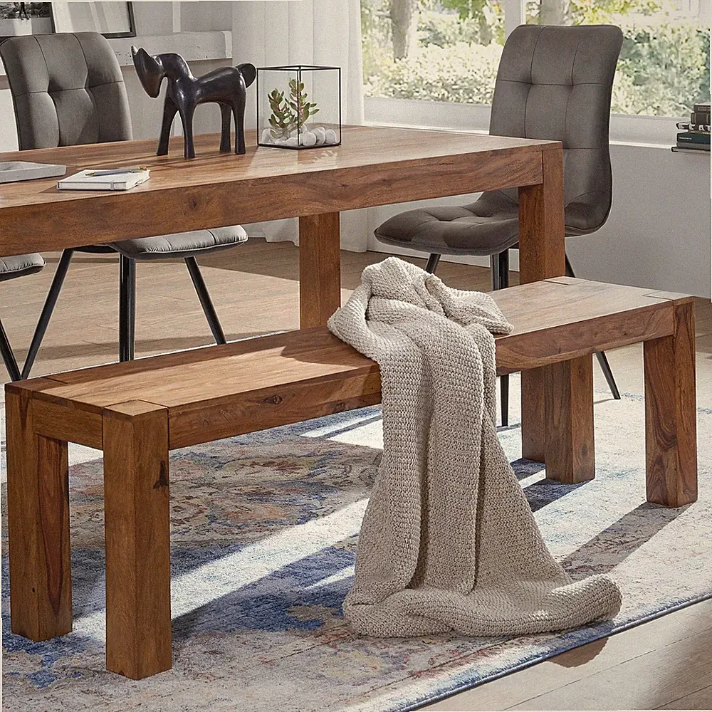 Sitzbank Massiv Holzbank Sheesham Esszimmerbank 140 cm Küchenbank Esszimmer Bank