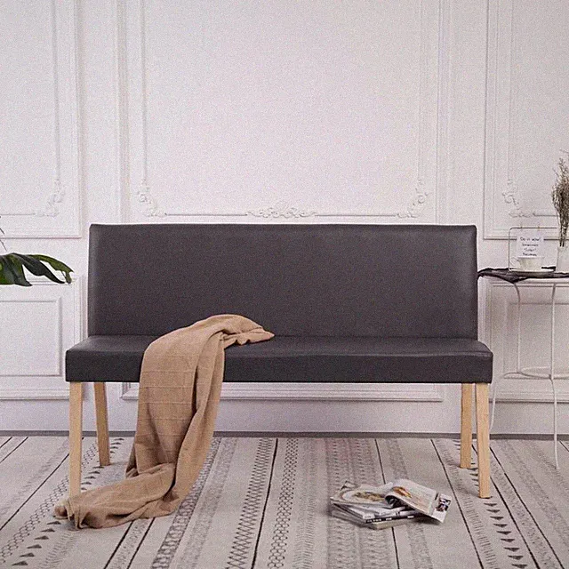 Sitzbank mit Rückenlehne 139,5cm Grau Kunstleder Polsterbank Esszimmer vidaXL