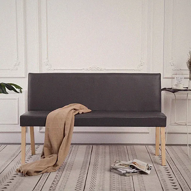 Sitzbank mit Rückenlehne 139,5cm Grau Kunstleder Polsterbank Esszimmer vidaXL