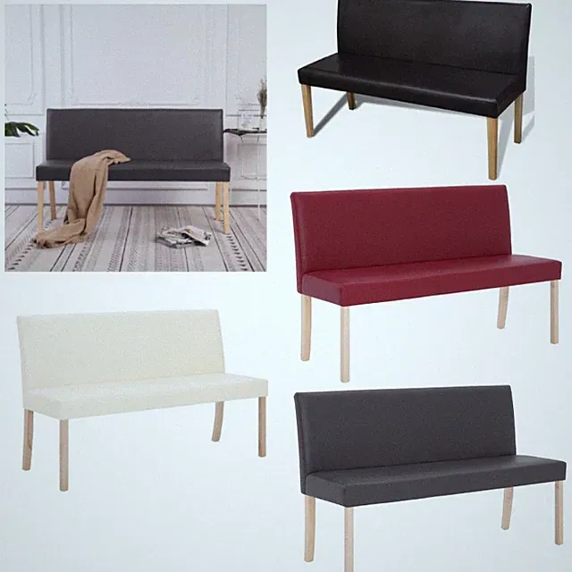 Sitzbank mit Rückenlehne 139,5cm Polsterbank Esszimmer mehrere Auswahl