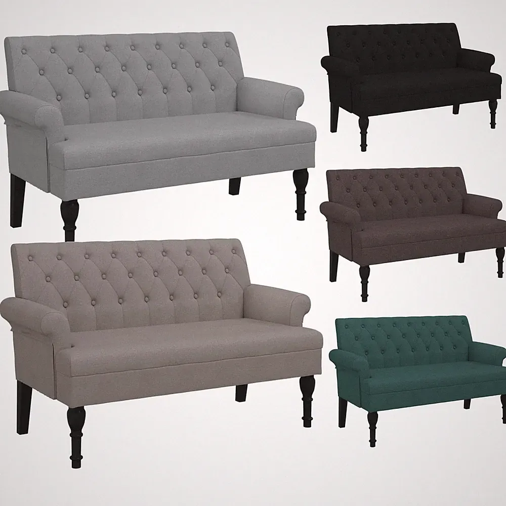 Sitzbank mit Rückenlehne Polsterbank Flurbank Bank Wohnzimmer Sofa Polstersofa