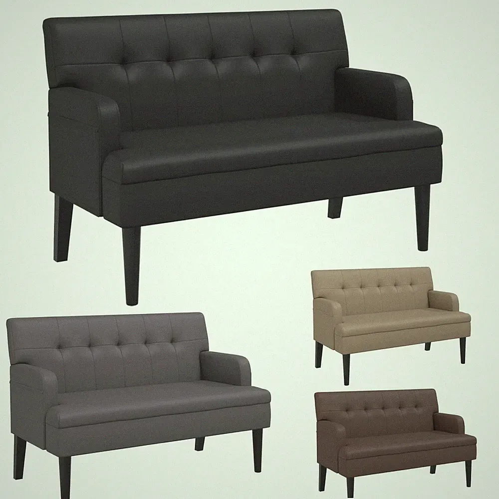 Sitzbank mit Rückenlehne Polsterbank Polstersofa Wohnzimmerbank 112x65,5x75 cm