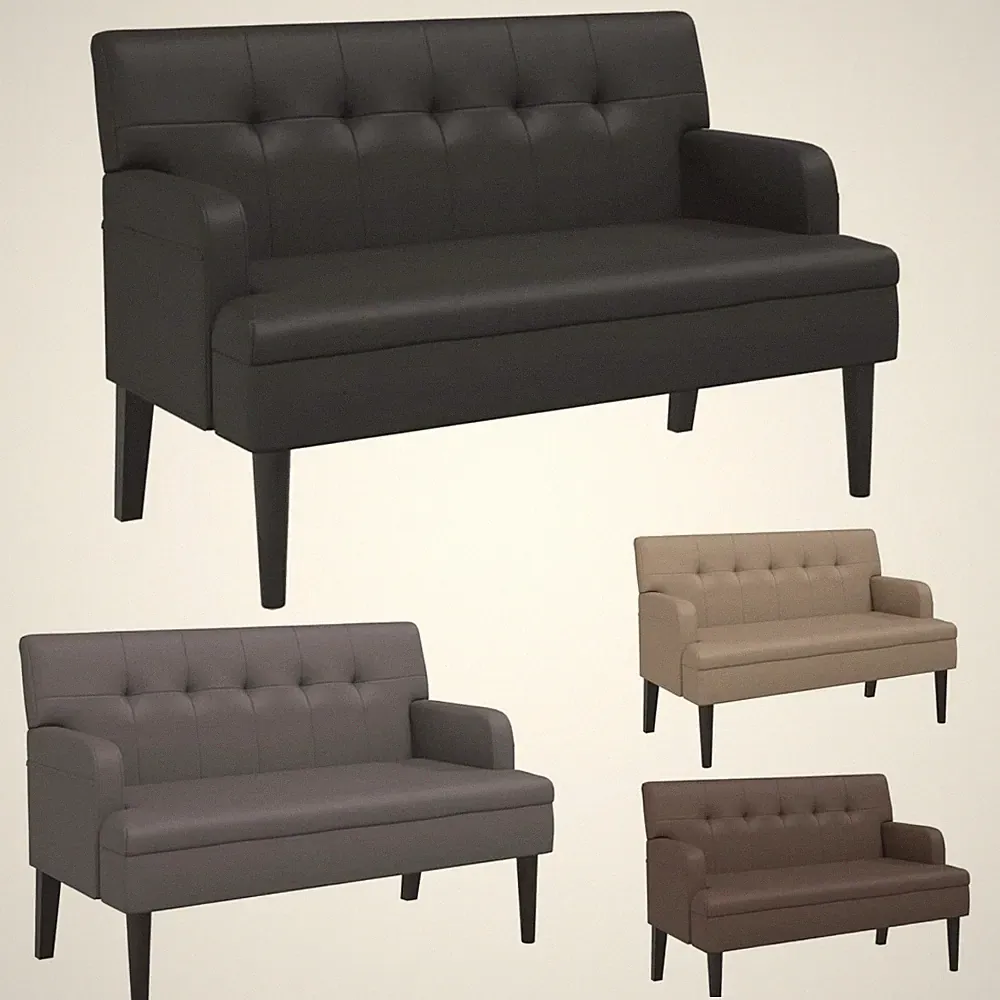 Sitzbank mit Rückenlehne Polsterbank Polstersofa Wohnzimmerbank 112x65,5x75 cm