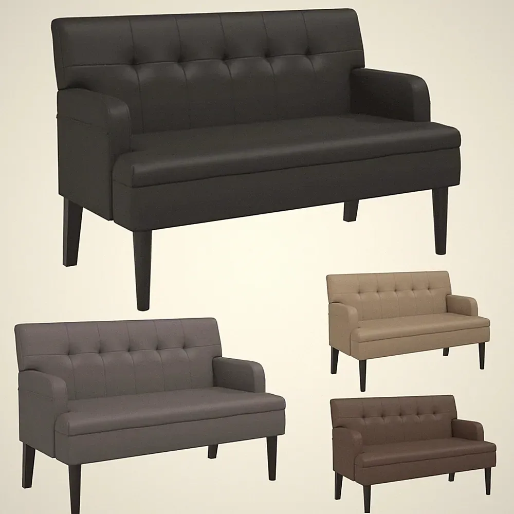 Sitzbank mit Rückenlehne Polsterbank Polstersofa Wohnzimmerbank 112x65,5x75 cm