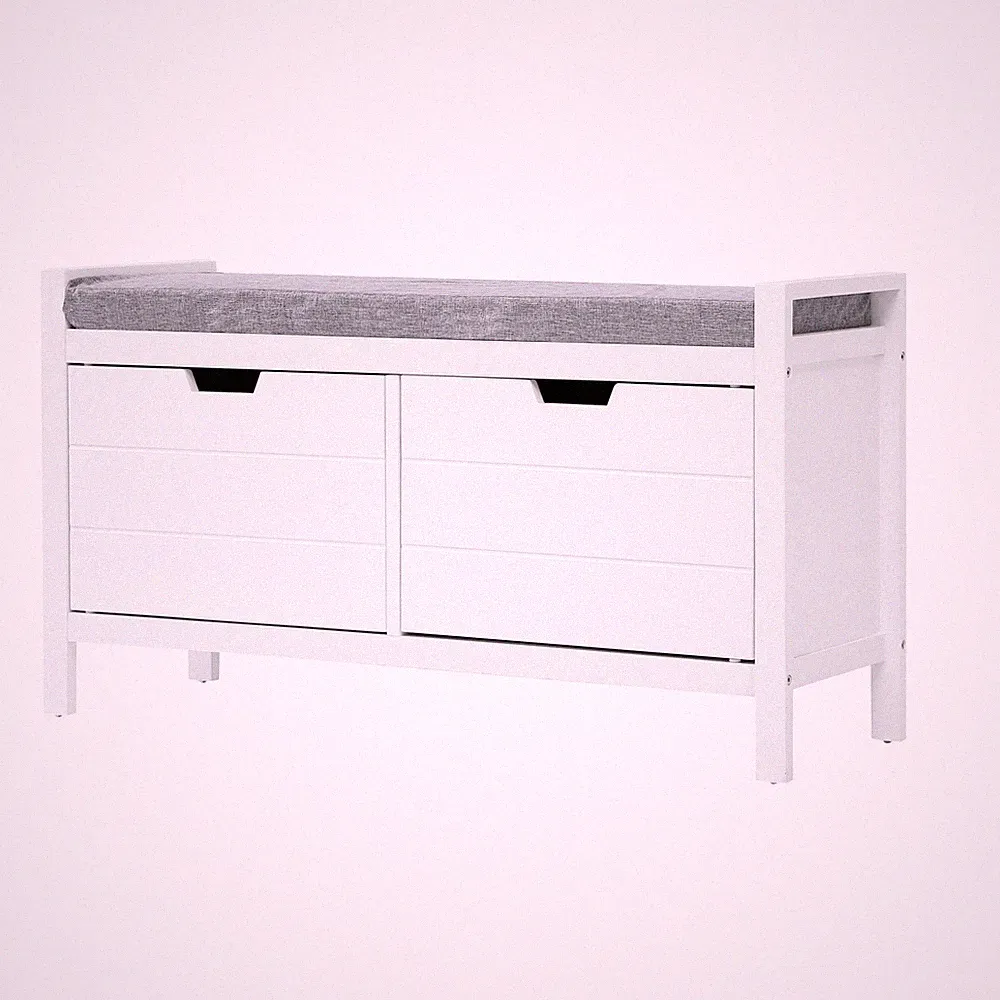Sitzbank mit Schuhschubladen mit Sitzkissen & 2 Türen - ca. 91 cm x 30 cm x 50 c