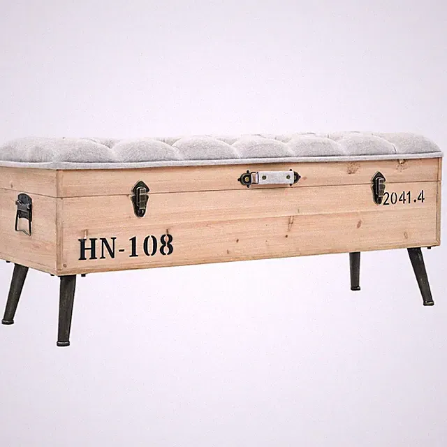 Sitzbank mit Stauraum 110 cm Massivholz Tanne