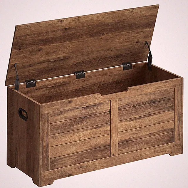 Sitzbank mit Stauraum, Holztruhe mit Deckel, 40 x 100 x 46 cm