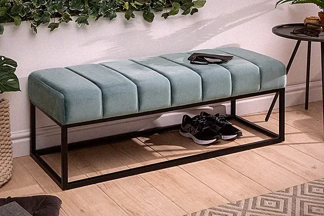 Sitzbank PETIT BEAUTÉ - 110cm - FARBWAHL - Samt - Metallgestell - Polsterbank