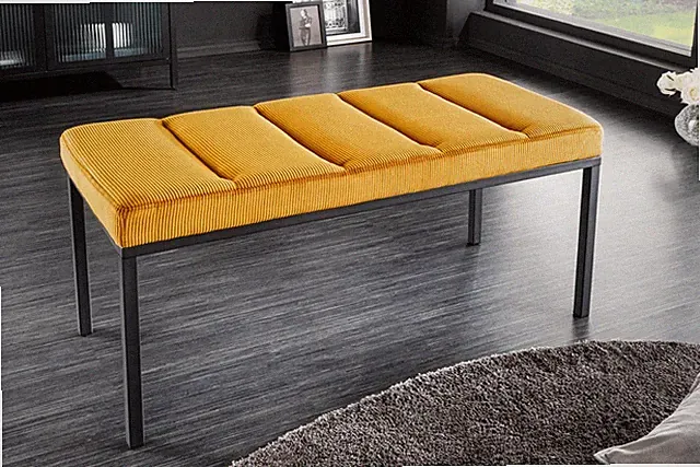 Sitzbank PETIT BEAUTÉ 80cm FARBWAHL schwarzes Gestell Polsterbank Bank Bettbank