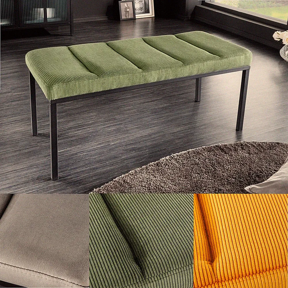 Sitzbank PETIT BEAUTÉ 80cm FARBWAHL schwarzes Gestell Polsterbank Bank Bettbank
