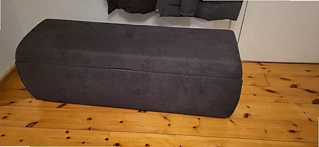 Sitzbank Polster Grau mit Stauraum - Maße L 141cm H 52cm T 44cm