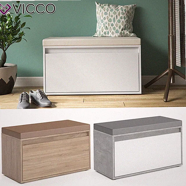 Sitzbank Schuhbank Sitztruhe Sonoma Schuhschrank Sitzfläche Stauraum Flur Vicco
