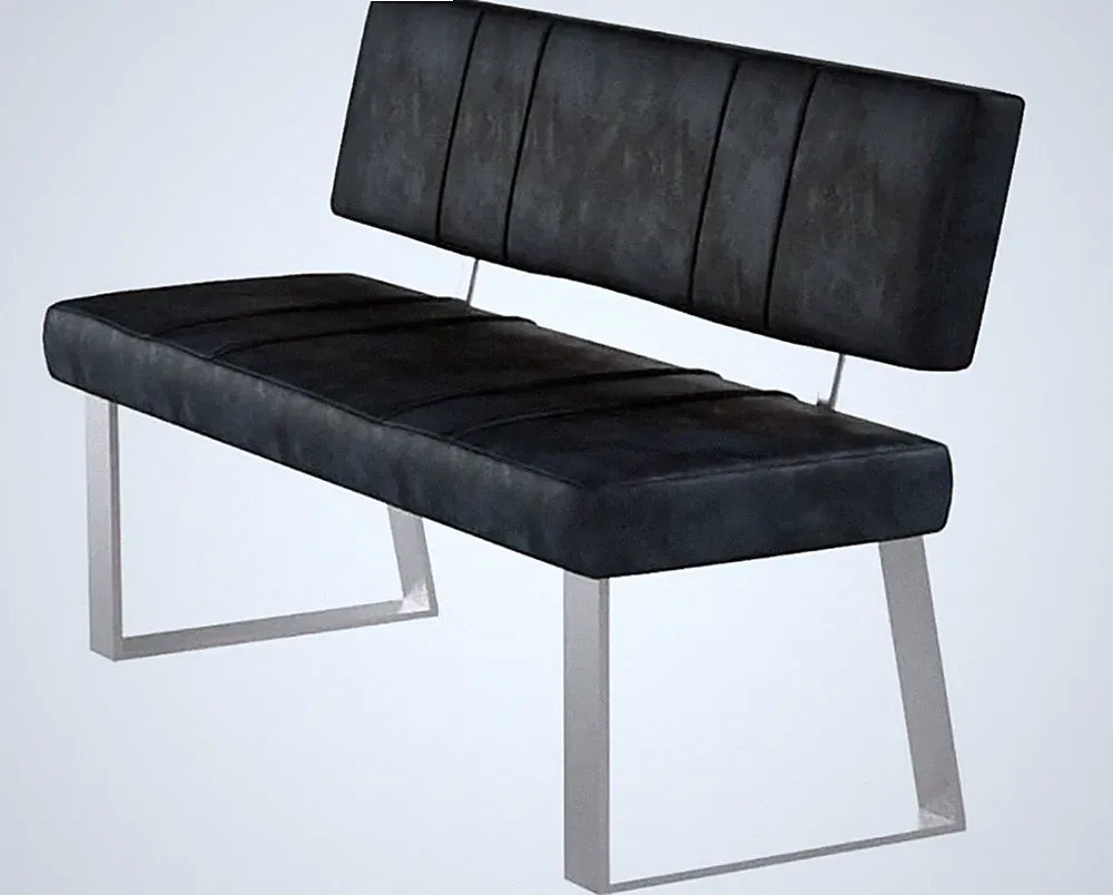 Sitzbank schwarz Ess-/ Wohnzimmer Gästezimmer modern Microfaser stabil leicht