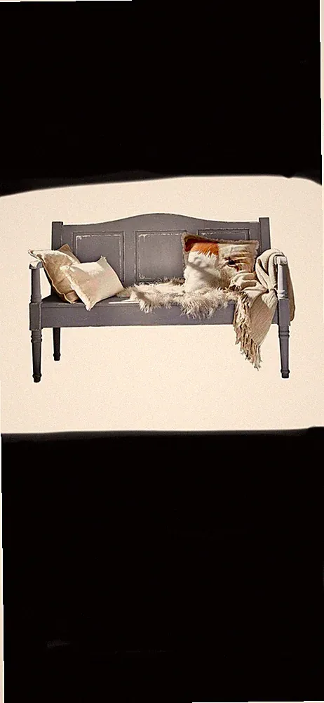 Sitzbank Shabby Chic Grau