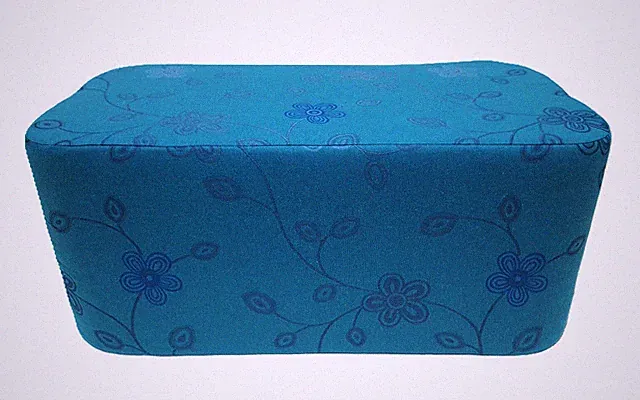Sitzbank Sitzhocker Fußbank türkis Blume 80x45 cm