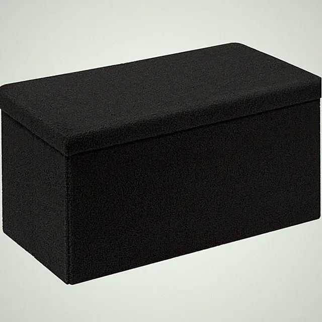 Sitzbank Stauraum Faltbar Samt Hocker Aufbewahrungsbox Schwarz 80x40x40cm