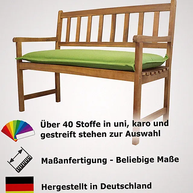 Sitzbankauflage auf Maß Dralon Reißverschluss Stehsaum wasserabweisend abziehbar