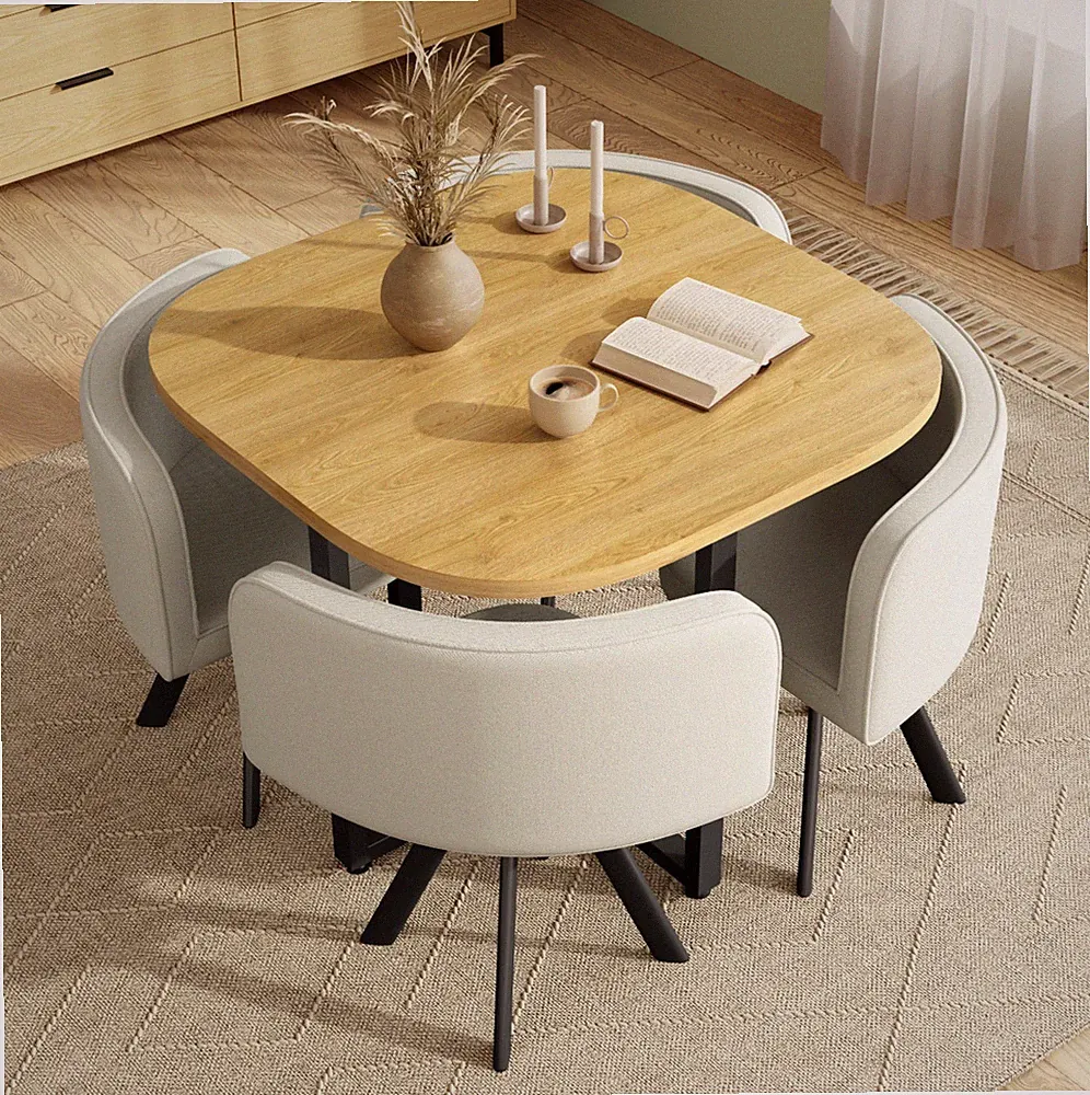 Sitzgruppe 5-teilig Esstisch Tisch mit 4 Stühle Set Essgruppe Esszimmergarnitur