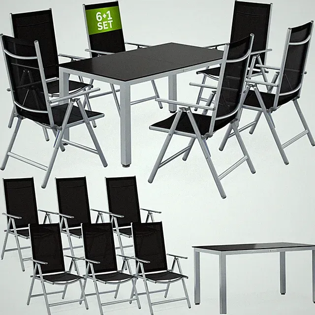 Sitzgruppe Gartenmöbel Alu Essgruppe Sitzgarnitur Garten Tisch Aluminium Set 6+1
